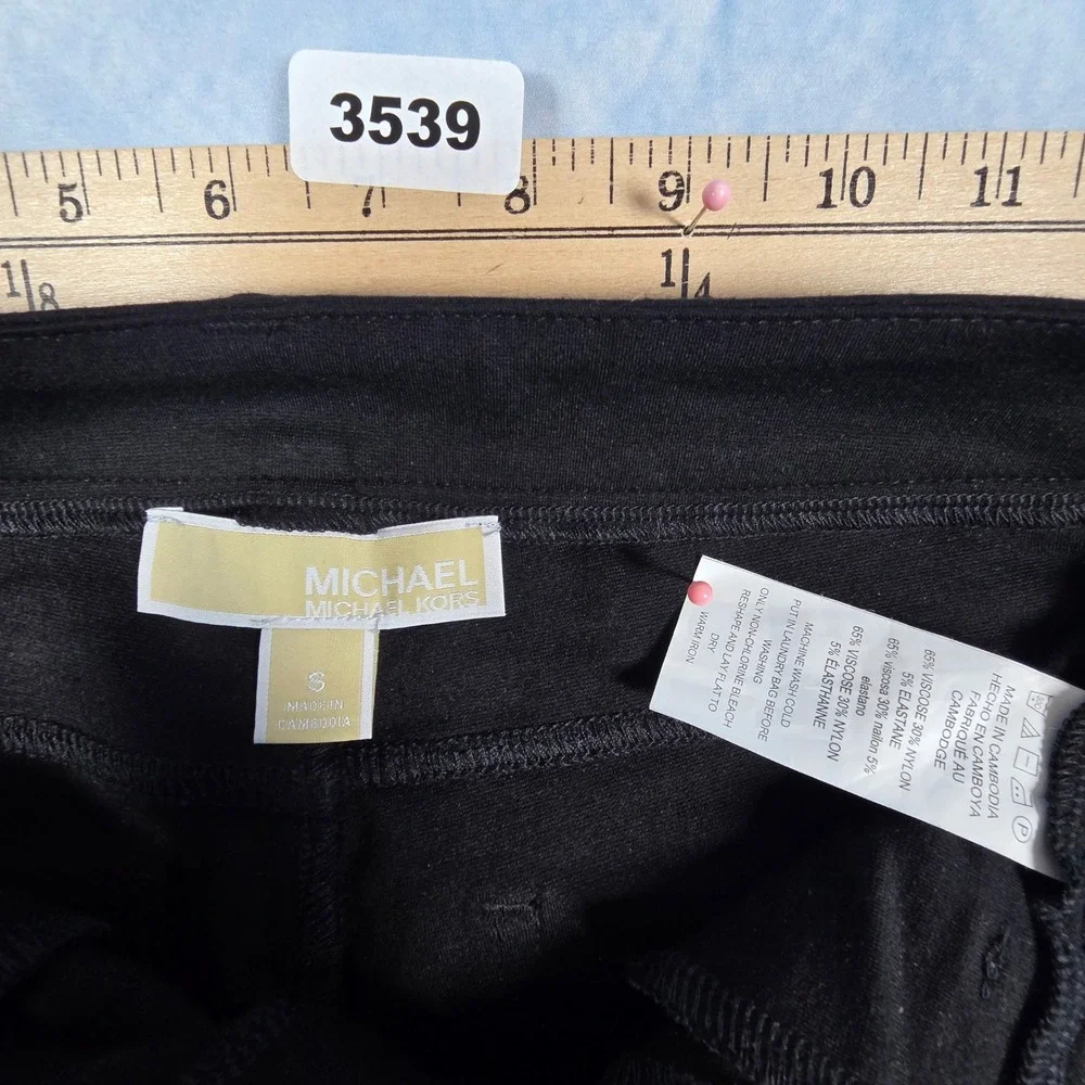 Michael Michael Kors Womens Black Ponte Knit Skinny Pants High Rise Leggings S